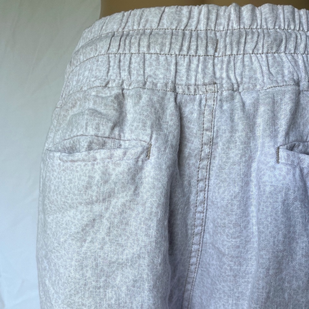 Athleta Cabo Linen Jogger Pants | micro cheetah pattern | Size 14 - Picture 9 of 15
